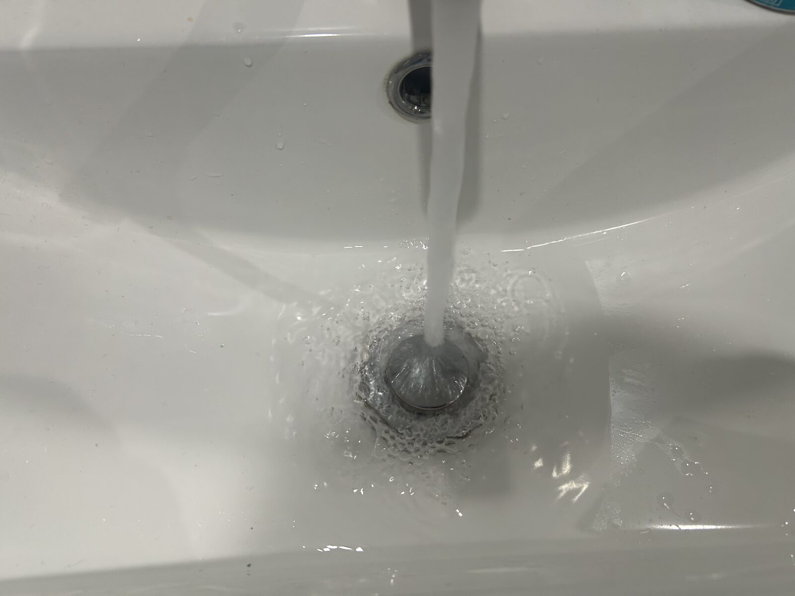 Running tap water