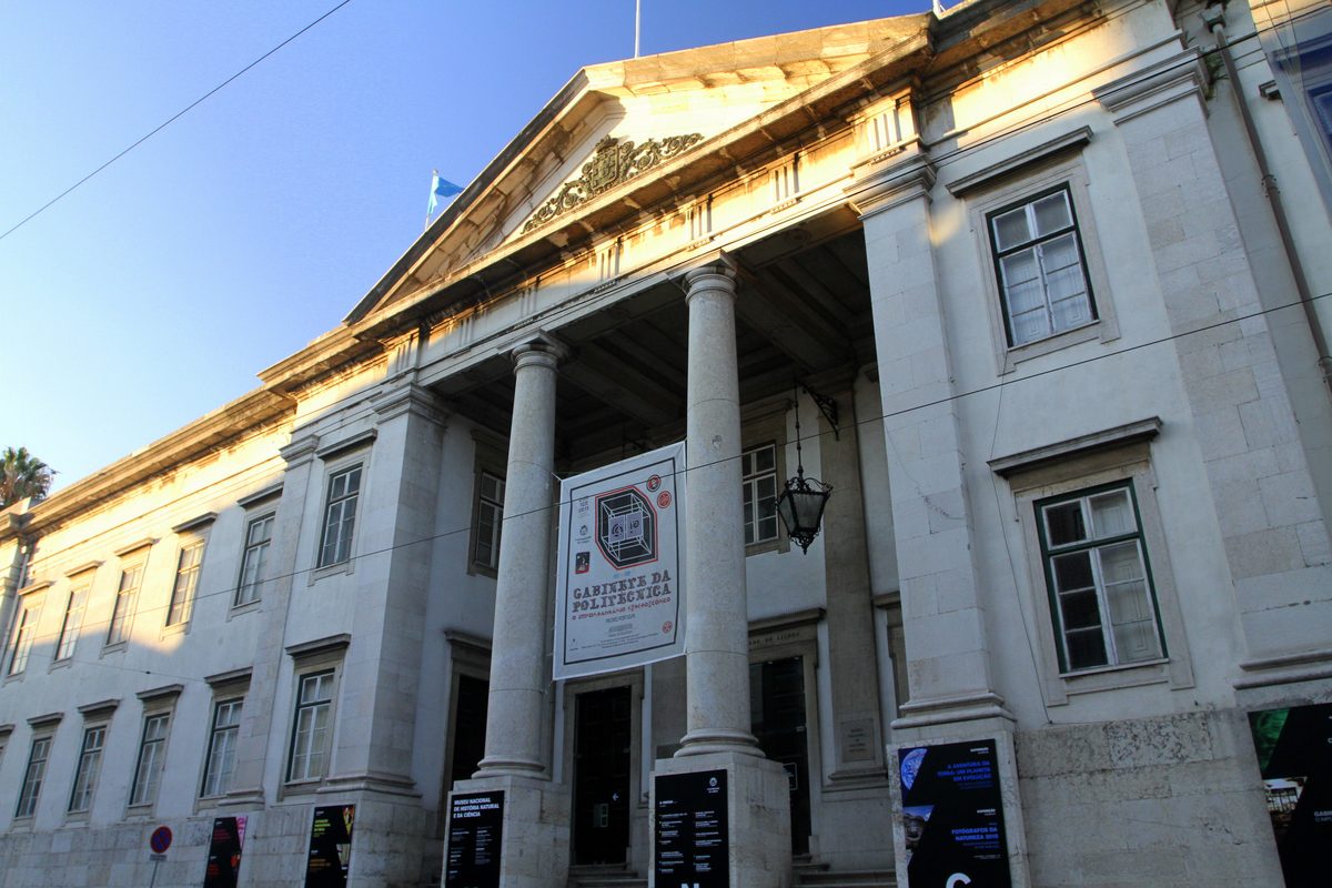 Facade of the Escola Politécnica, home to the National Museum of Natural History and Science in Lisbon