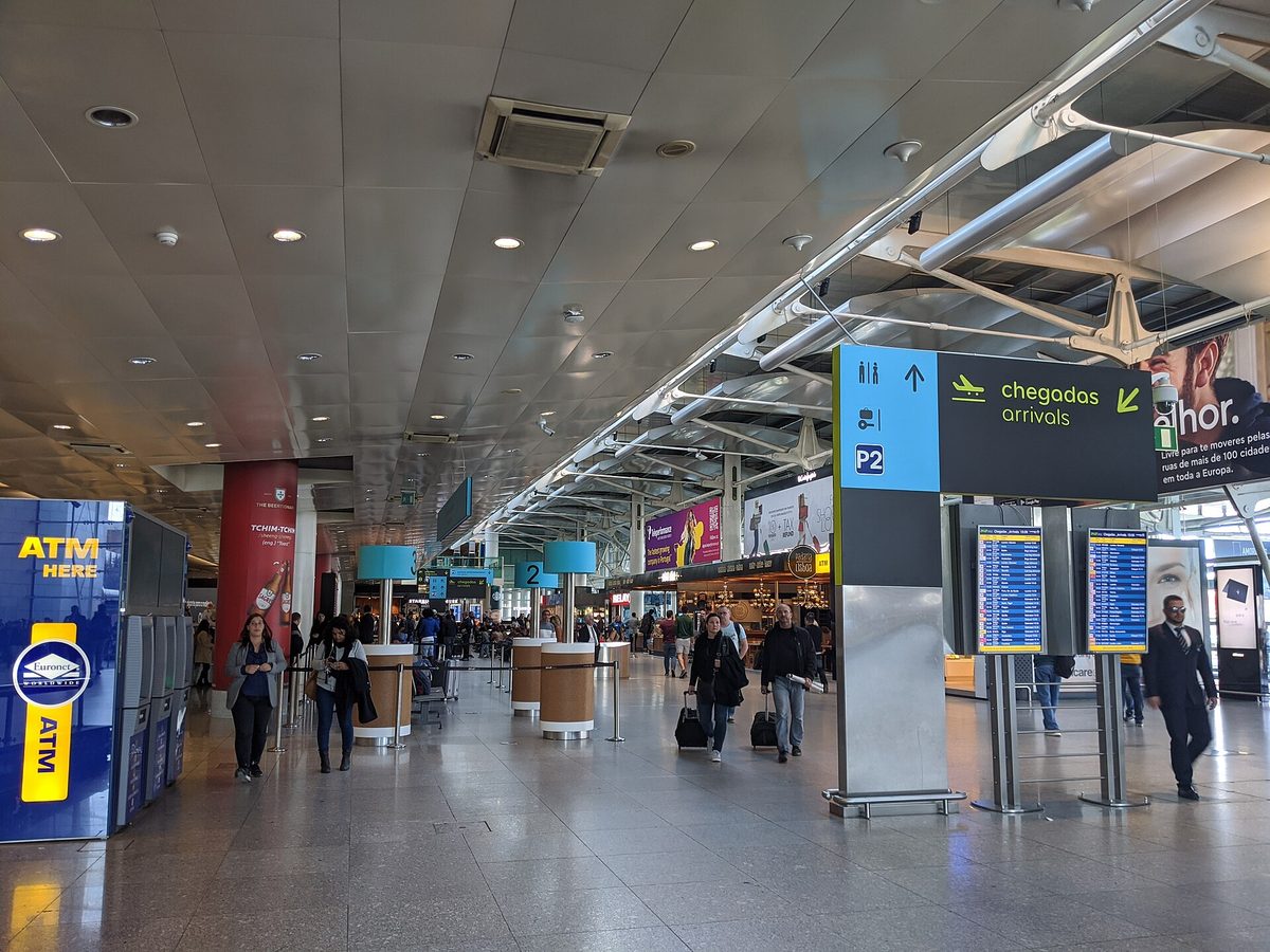 Arrivals hall at Lisbon's Humberto Delgado Airport