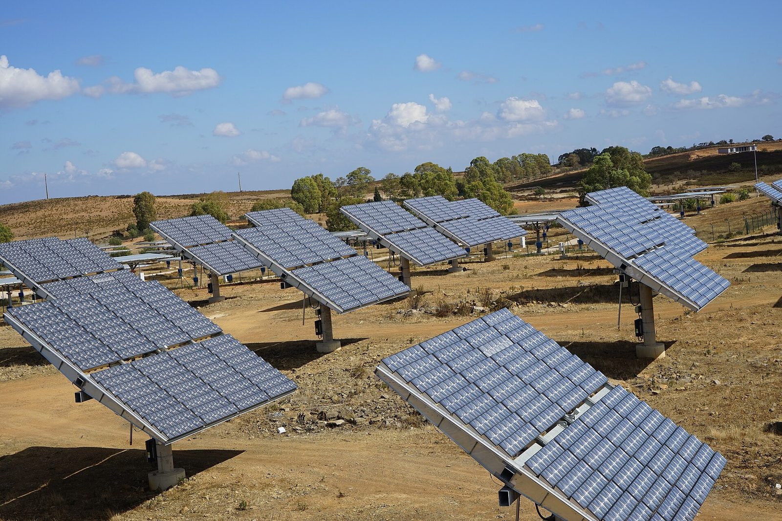 Solar panel array in southern Portugal